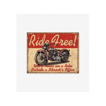 Tac Signs - Plăcuță metalică decorativă [32x41cm] - Ride Free